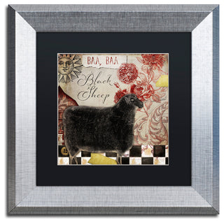 Color Bakery 'Baa Baa Black Sheep', Silver Frame, Black Mat, 11x11