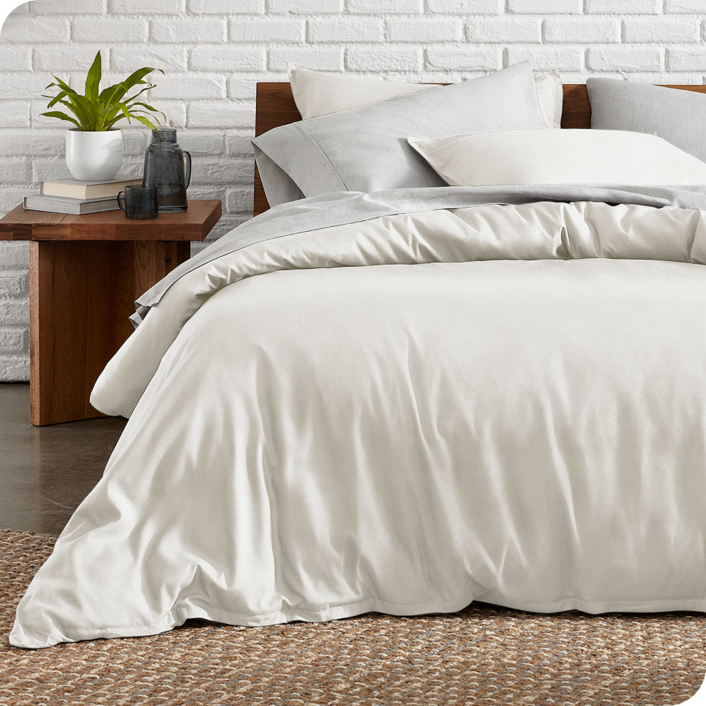 Bare Home Microfiber Duvet Cover & Sham Set, Warm White, King