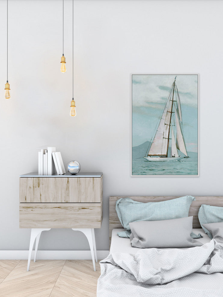 "Peaceful Sea Floater" Framed Painting Print on Canvas, 40"x60"