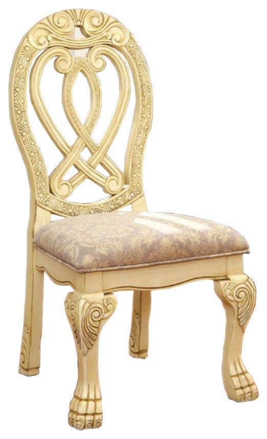Wyndmere Traditional Side Chair, Cream Finish, Set Of 2