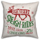 Reindeer Sleigh Rides Throw Pillow, 18"x18"
