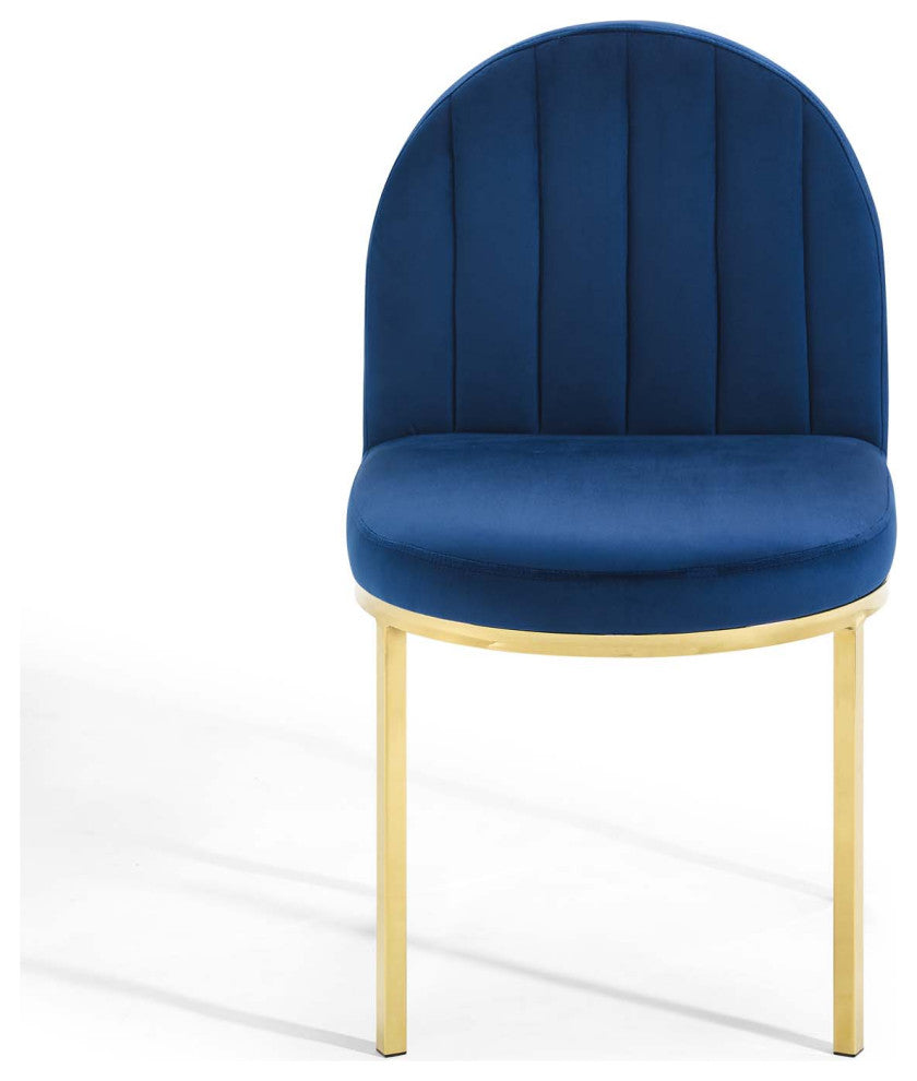 Tufted Side Dining Chair, Velvet, Gold Blue Navy, Modern, Cafe Bistro Restaurant
