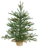 Vickerman 18" Carmel Pine Artificial Xmas Tree With Pine Cones & Burlap Base