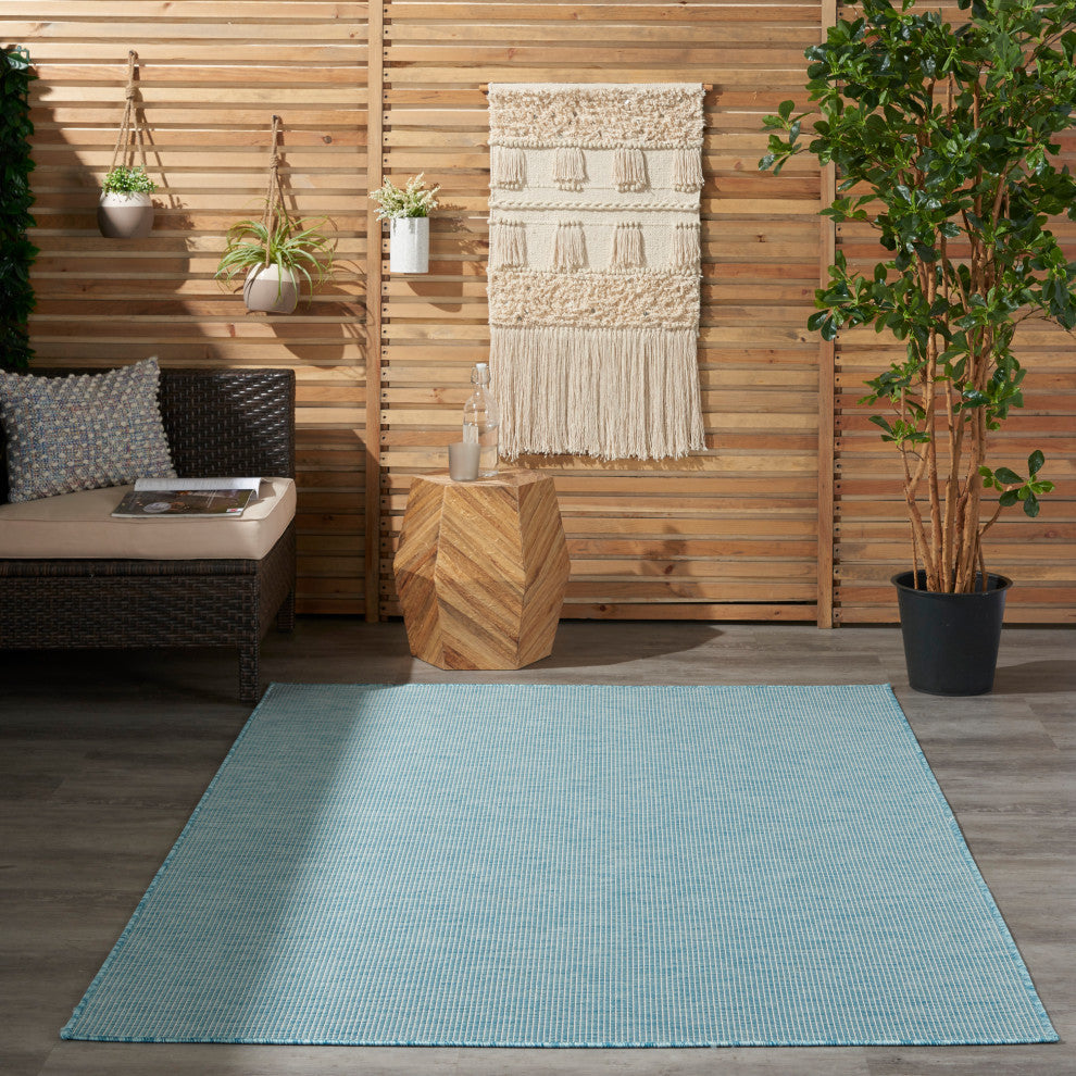 Nourison Positano Contemporary Area Rug, Aqua, 3'x5'