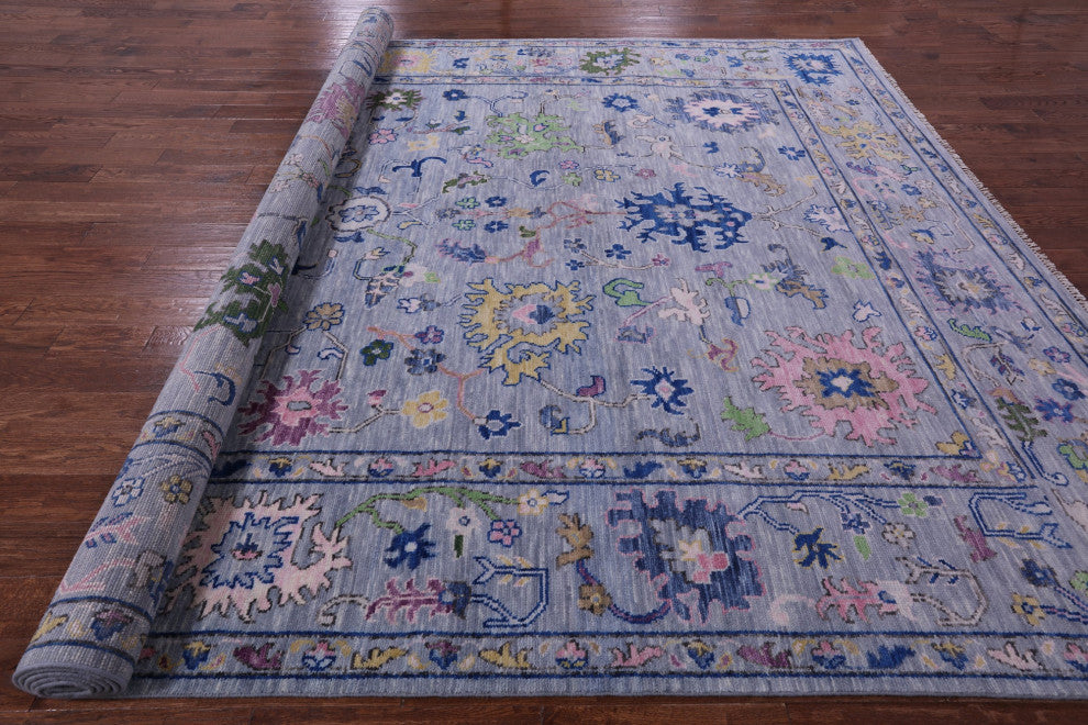 10' 3" X 14' 4" Hand-Knotted Turkish Oushak Wool Rug - Q15950