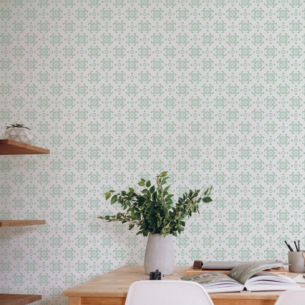 Decorative Tile Peel and Stick Wallpaper, Green