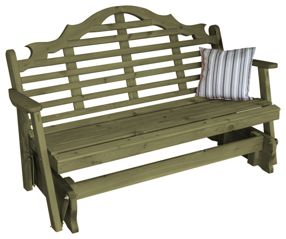 Cedar Marlboro Glider, Linden Leaf Stain, 4 Foot