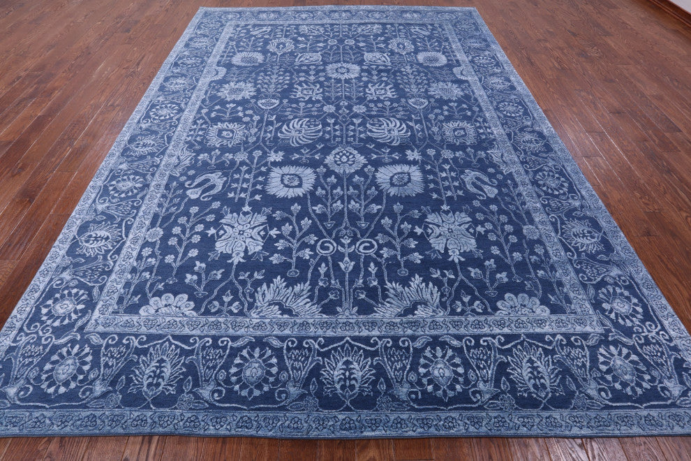 9' 0" X 12' 4" Persian Hand-Knotted Wool & Silk Rug - Q13684