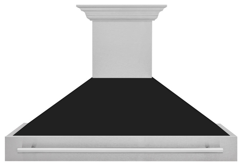 ZLINE 48 In. Wall Mount Hood, DuraSnow With Black Matte Shell, 8654SNX-BLM-48
