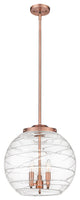 Deco Swirl Pendant, Antique Copper, Clear Deco Swirl, Clear Deco Swirl