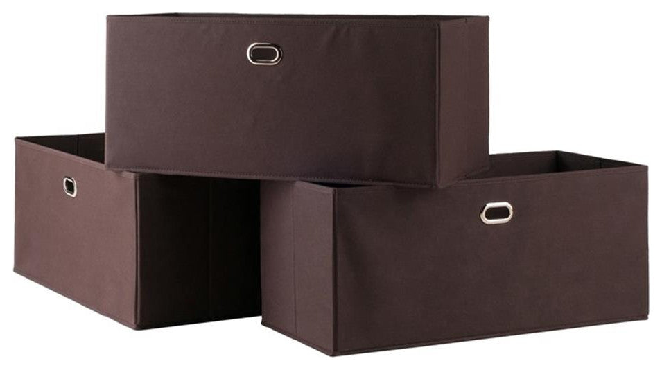 Torino 4-Piece Set Set Storage Shelf, Black Fabric Baskets