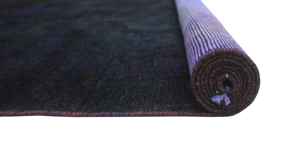 Vintage Distressed Overdyed Aidh Purple Rug