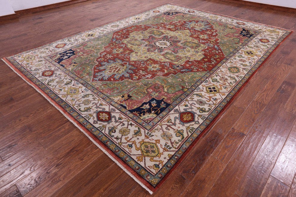 Handmade Persian Fine Serapi Wool Rug 8' 10" X 11' 11" - Q14696