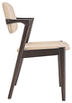 Modern Contemporary Dining Armchair Set of 2, Beige, Fabric, Wood