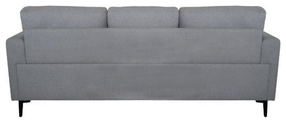 Benzara BM250321 Sofa With Fabric Upholstery and Sleek Metal Legs, Gray