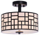 Lazzur Moselle 3 Light 12" Matte Black Semi-Flush Mount Ceiling Light