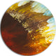 Blow Of Brown, Abstract Large Disc Metal Wall Art, 11"
