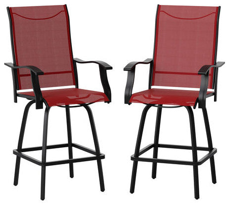 Outdoor Stool - 30 inch Patio Bar Stool / Garden Chair (Set of 2), Red