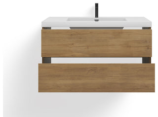 The Daria Bathroom Vanity, White Oak, 42", Single Sink, Wall Mount