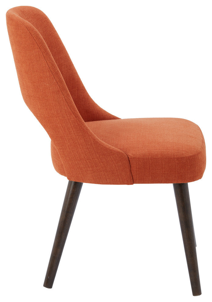 INK+IVY Transitional Dining Chairs Set of 2, Orange/Dark Brown