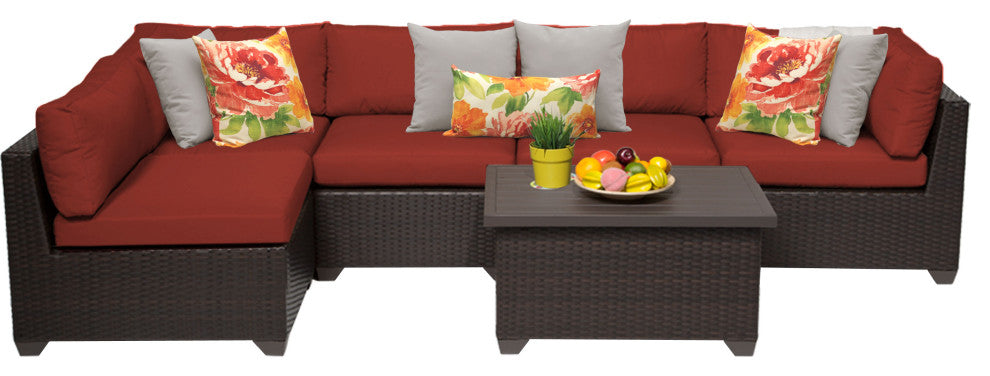 Belle 6 Piece Outdoor Wicker Patio Furniture Set 06a