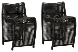 24" Lorenzo Rope Counter Stool, Set of 2, Black