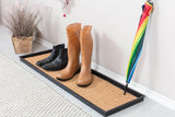46.5"x14"x1.5" Natural/Recycled Rubber Boot Tray Tan Coir Insert