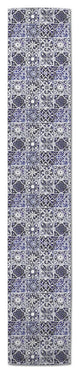 Blue Tiles Pattern 16x90 Poly Twill Table Runner