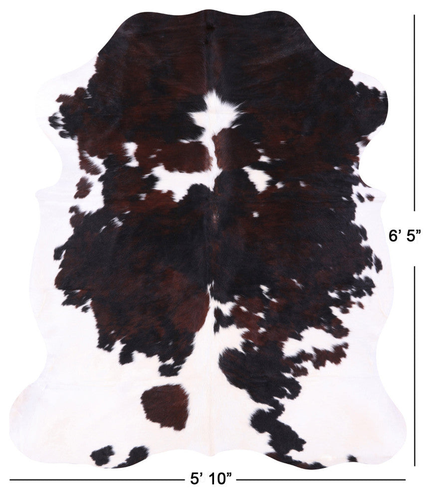 6' 5" X 5' 10" Organic Natural Hair-On Cowhide Area Rug C1598