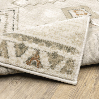 Garson Southwest Tribal Area Rug, Ivory, 5'3"x7'3"
