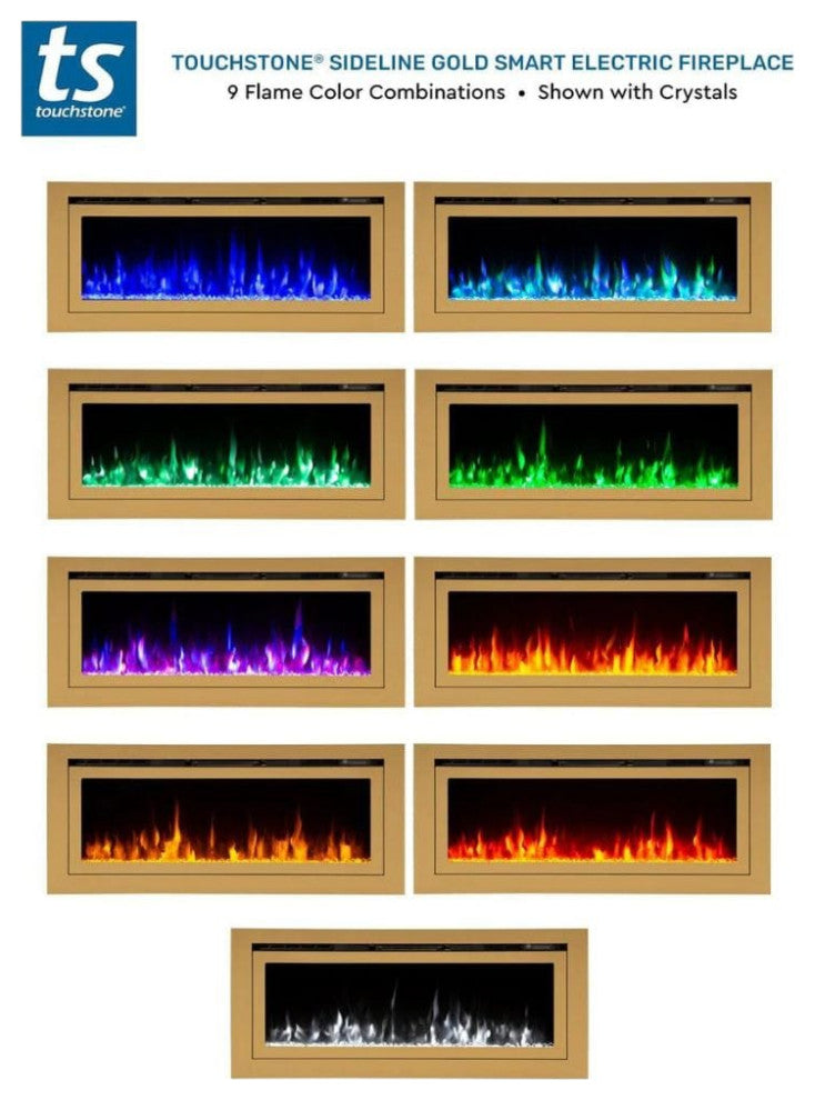 Touchstone Deluxe Gold 50" Built-In Smart Electric Fireplace