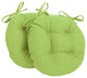 16" Solid Twill Round Tufted Chair Cushions, Set of 2, Mojito Lime