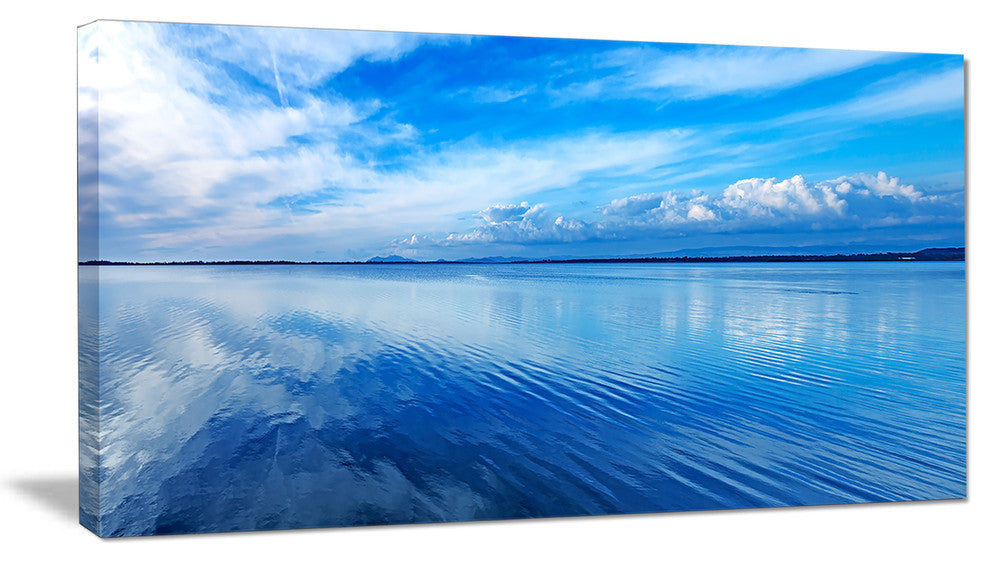 "Sunset Blue Panoramic Landscape" Landscape Wall Art Print, 32"x16"