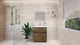 Alston 30" Free Standing Modern Vanity, Rosewood, Glossy White Top