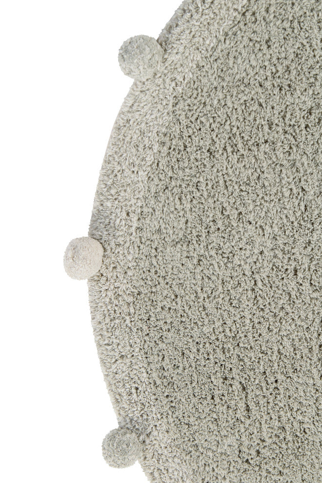 Bubbly Round Machine Washable Kids Area Rug, Olive/Natural