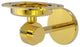 Satellite Orbit Two Toothbrush Holder With Groovy Accents, Polished Brass