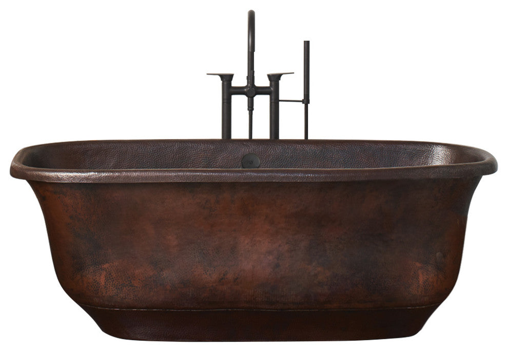 Santorini Freestanding Copper Bathtub, Antique