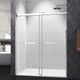 60"/76" Double Sliding Frameless Shower Door, Brushed Nickel