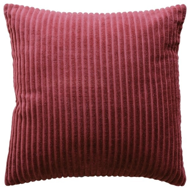 Pillow Decor Cotton Corduroy Throw Pillow 16"x16", Burgudy