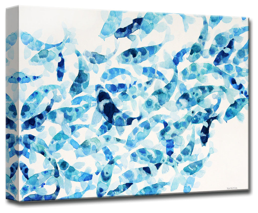 Ready2HangArt 'Blue Koi' by Normanyatt Jr. Art 16" 20"