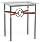 Equus Side Table, Black Finish, Black Accents, British Brown Leather Strap