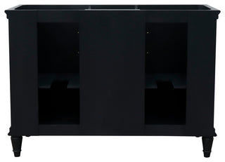 49" Double Vanity, Dark Gray Finish With Black Galaxy And Rectangle Sink