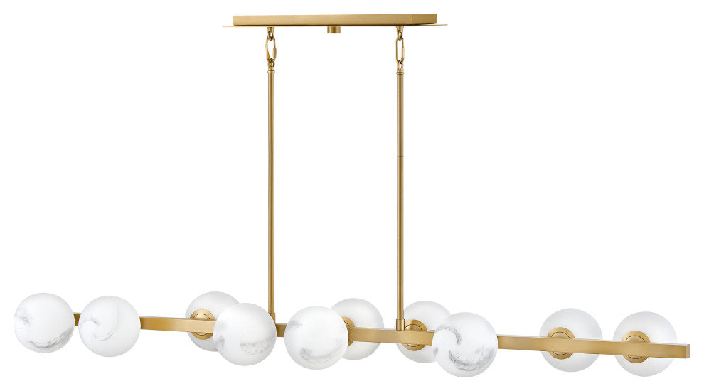 Fredrick Ramond Selene Large Ten Light Linear, Lacquered Brass
