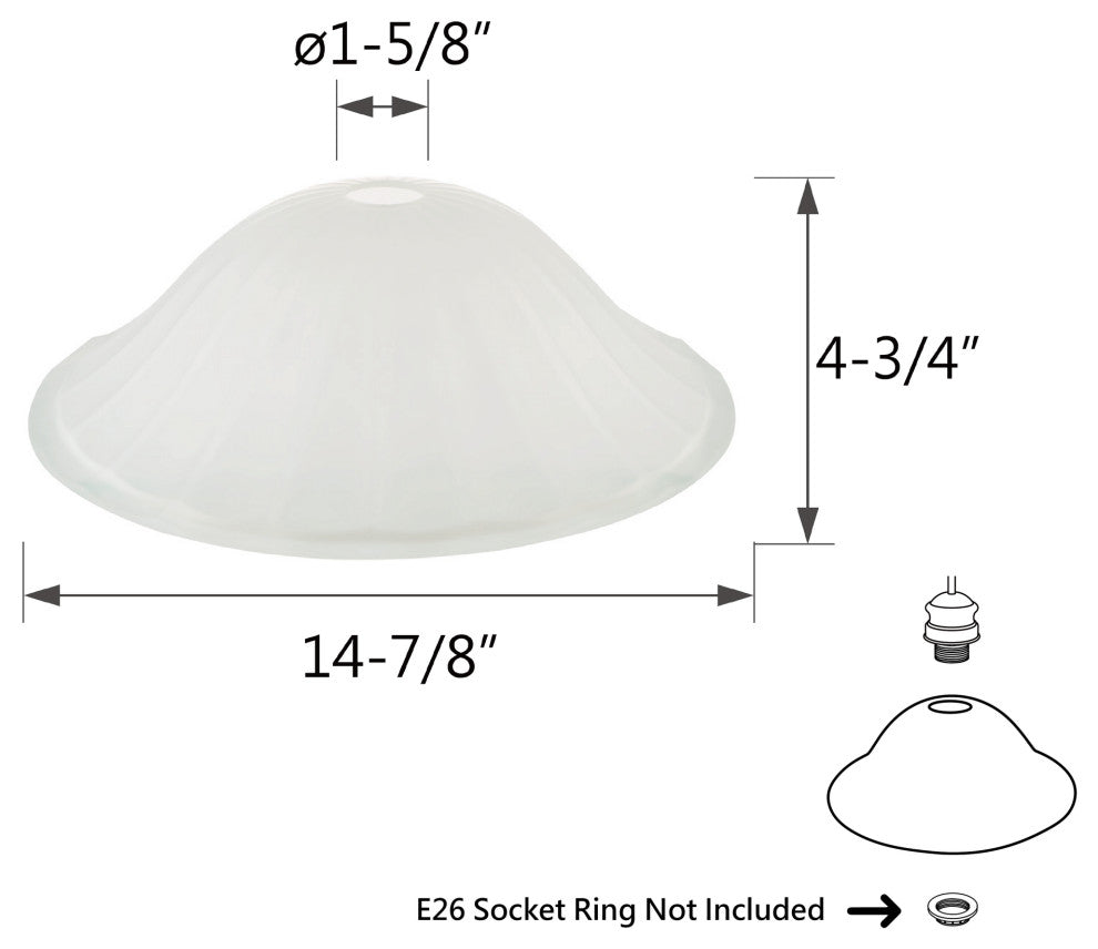 23117-01 Replacement Frosted Torchiere Lamp Glass(42mm) Shade
