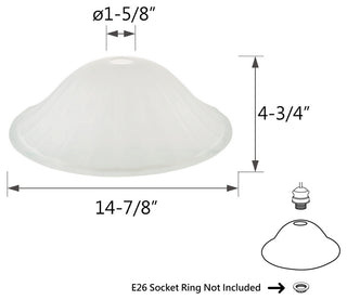 23117-01 Replacement Frosted Torchiere Lamp Glass(42mm) Shade