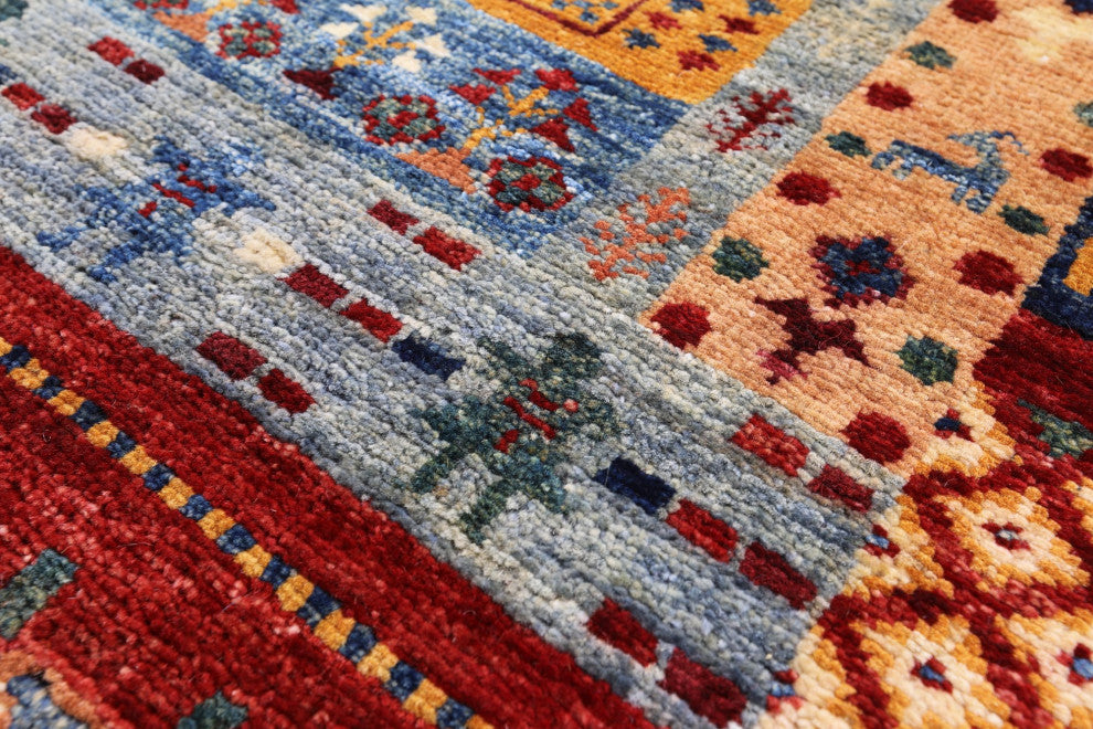 2' 9" X 8' 1" Tribal Persian Gabbeh Hand-Knotted Wool Runner Rug Q10599