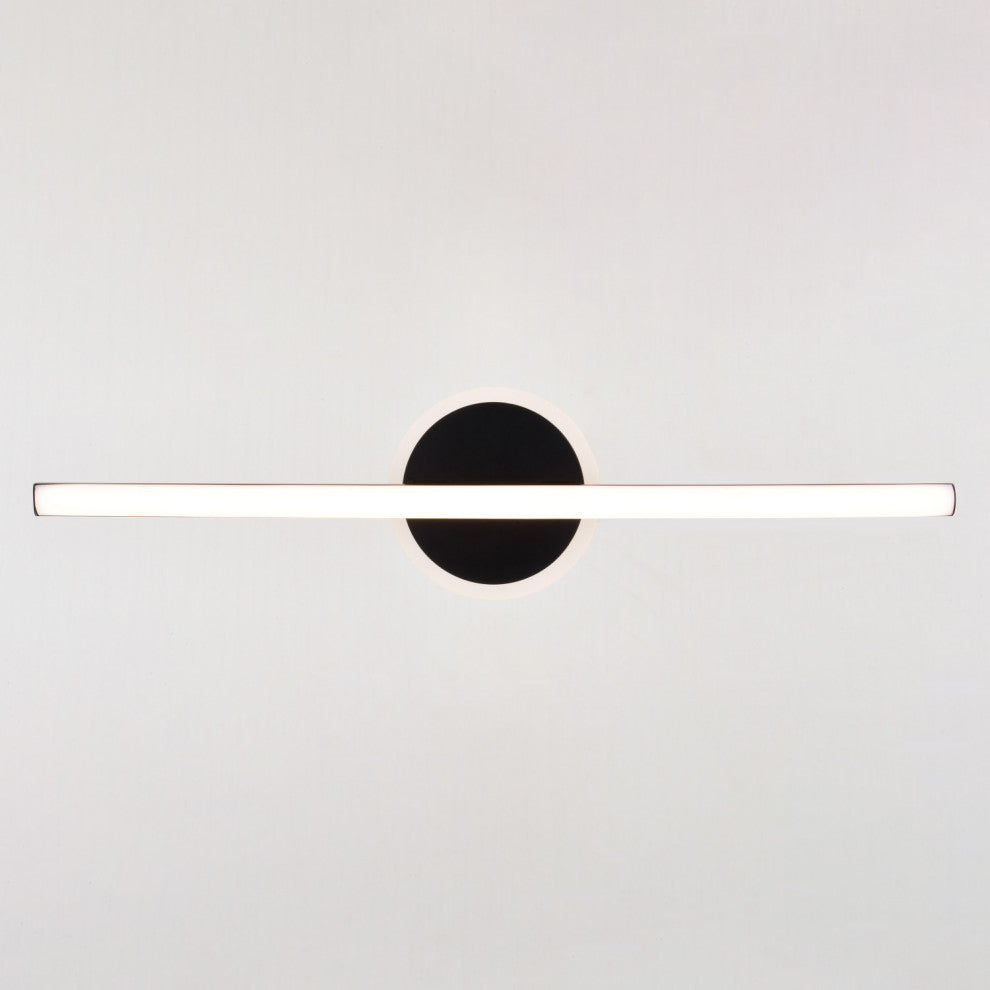 Whittier 23.75" LED Black Bathroom Vanity Wall Light With Night Light