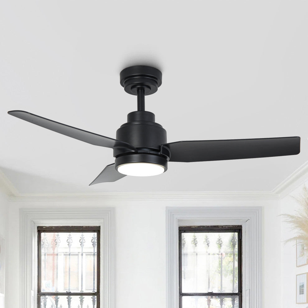 42-inch Modern Black LED Ceiling Fan with Remote