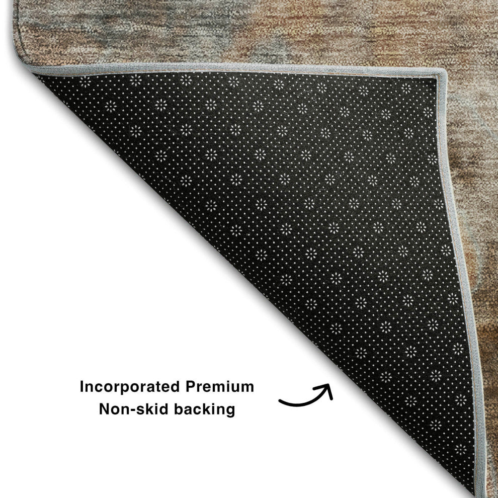 Premium Machine Washable Mayfield AMF562 Mocha 9' x 12' Rug