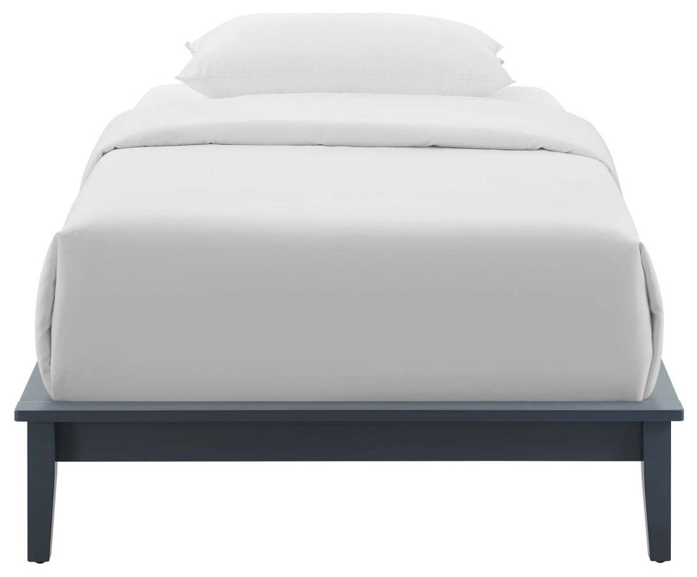 Gray Lodge Twin Wood Platform Bed Frame